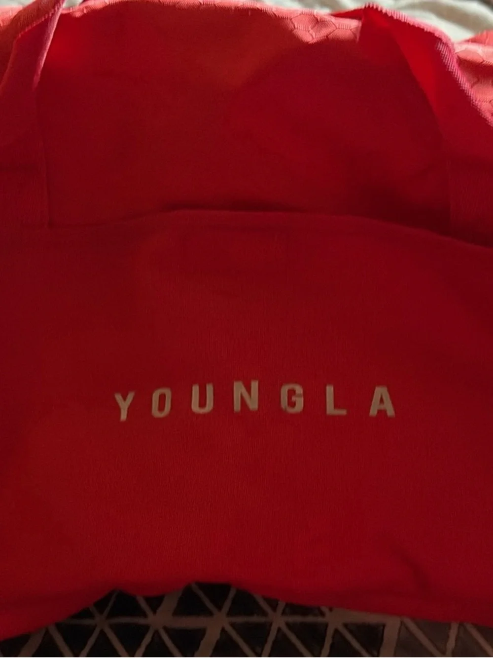 YoungLA Red Canvas Tote with White Logo